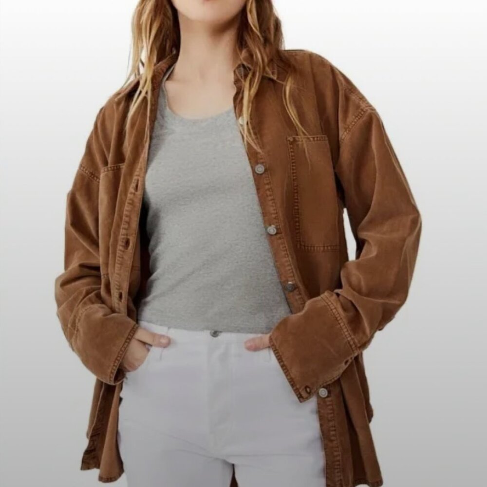 Free People baby cord shirt jacket